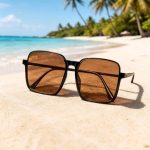 Kính mát gọng vuông dày thời trang biển - Lumi Eyewear phong cách du lịch