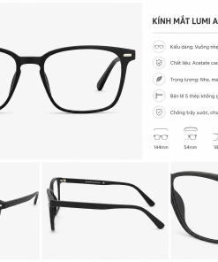Kính Mảng Bản Dày Lumi Acetate Đen