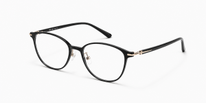 Kính gọng tròn đen kim loại Lumi Eyewear thanh mảnh thời trang.