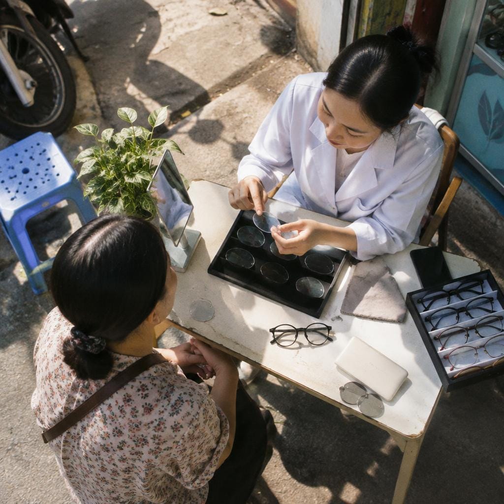 Chuyên gia mắt kính tư vấn lựa chọn tròng kính cá nhân hóa